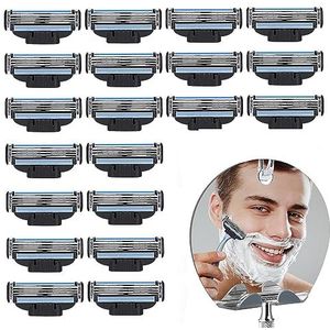 Mach 3 Blades 20 Stuk Scheermesjes Handmatig Nat Scheermes Mannen Professionele Barber Baard Blades 3 Scheren Blades Vullingen Mannen Vaderdag Gift