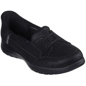 Skechers Dames Flex Perform Tex Slip-ins voor onderweg platte slippers, zwart, 38.5 EU Breed