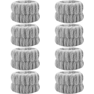 8Pcs Gezicht Wassen Polsbandjes, Zachte Elastische Pols Wassen Handdoek Band Voor Vrouwen Meisjes Wassen Gezicht Gezichtsmasker Yoga