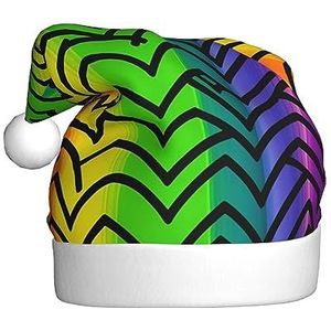 BTCOWZRV Gay Pride Regenboog Patroon Print Volwassenen Kerstmuts Kerstman Hoed Nieuwigheid Xmas Hoed voor Feestelijke Feest