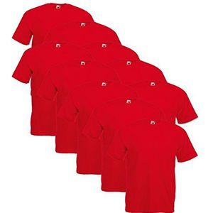 Fruit of the Loom T-shirts in vele kleuren, maat S-5XL, verpakking van 10 stuks, rood, XXL