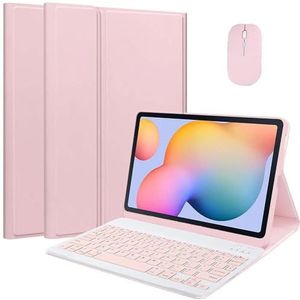 EHLCYS Keyboard Case For Xiaomi Redmi Pad Pro 12,1 Inch 2024 Uitgebracht, Afneembaar Draadloos Bluetooth Snoepkleurig Toetsenbord, Ultradunne Meerhoekige Standaardbehuizing Met Muis,Roze