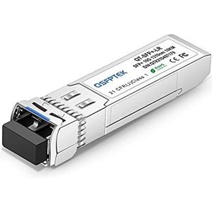 QSFPTEK 1 Pack 10GBASE-LR 10G SFP+ Module, 1310nm, 10km, DDM LC Mini-GBIC Transceiver voor Cisco SFP-10G-LR, Ubiquiti UF-SM-10G, Mikrotik, Netgear, Qnap NAS, D-Link