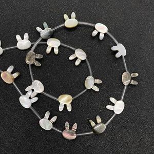 Natuurlijke zeewater schelp kralen konijn vorm kralen sieraden maken DIY ketting armband oorbellen Bunny hoofd zwarte schelp kralen-C-10x12mm-7pcs