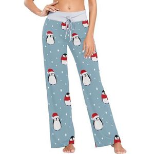 Mnsruu Damespyjamabroek, schattige pinguïns, sneeuw, Kerstmis, C23, S