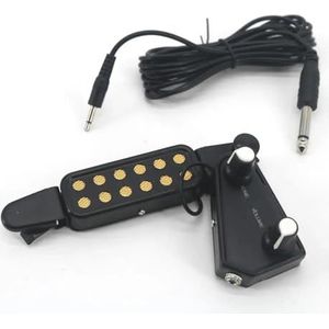 12 Geluidsgat Pickup Akoestische Elektrische Transducer Met Volume Tone Tuner Kit 3M Lengte Audio Kabel Voor Akoestische Gitaar