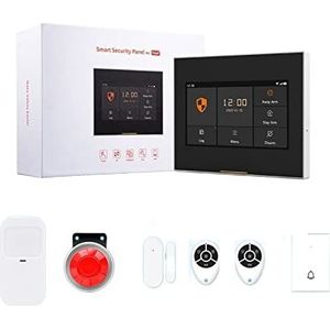 Home Security DIY-alarmsysteem, Wifi HD Smart Home Security Alarm System Kit Wireless IR Detector Alarm Bell Deur Sensor Deurbel afstandsbediening DIY-inbraakalarmset(Set A)