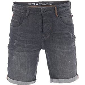 riverso RIVTom Korte jeansshort voor heren, stretch, korte broek, bermuda shorts, zomer, denim, effen, zwart, grijs, blauw, 30, 31, 32, 33, 34, 36, 38, 40, 42, Black Denim (B132), 36