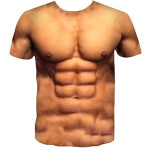 Ffnkrnfi Mannen 3D Printing Man T-Shirt Korte Mouwen Spier Man T-Shirt Mannen T-shirt Unisex Zomer Korte Tops, Goud, 4XL