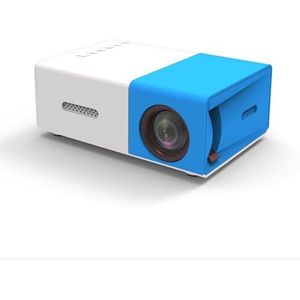 Mini Projector YG300 Draagbare Projector LED Mini Multimedia Full HD 1080P Home Theater Filmprojector Compatibel Smartphone Tablet TV Stick DVD HDMI USB, Outdoor Movie Projector Blauw Wit