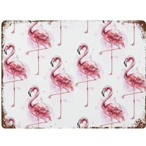 Aquarel Flamingo Creatieve Tinnen Tinnen Tinnen Teken Retro Metalen Tinnen Bord Vintage Muur Decor Retro Art Tinnen Bord Grappige