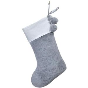 MAKOMAKI Kerstkous Met Canvas Manchet Sublimatie Soft Touch Velvet Met Pom (Grijs)