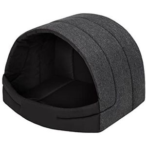 PillowPrim Hondenhok hondenbed hondenhuis kattenhok knuffelhol slaapplaats S - 45 x 33 cm, zwart