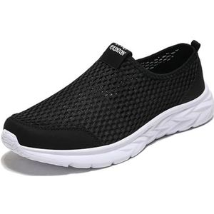 kumosaga Instapschoenen for heren, casual sneakers van ademend mesh, ultralichte antislip-sneakers for hardlopen, werken, reizen, rijden (Color : Black1, Size : EU39)