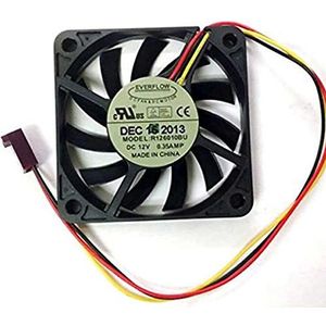 Koelere Ventilator voor 6010 6 CM EVERFLOW R126010BU Dubbele Bal 12 V 0.35A Ventilator CPU Koelere Winden