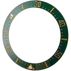 Kijk Bezel Ring, Bezel Insert Gladde Stijlvolle 40mm Mellow voor Horloge Winkel (Groene basis gouden cijfers)