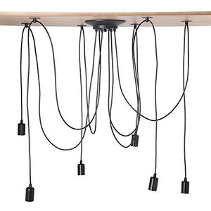 6-kops Industriële Vintage Stijl Hanglamphouder Plafondlamp Hanger Armaturen met Lange Kabel, Eenvoudig Te Installeren en Te Gebruiken