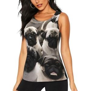 Workout Tank Tops voor Vrouwen Hond - Slim Fit Crew Neck Vest Top Sport Running T-Shirt Mouwloze Tank Top Zomer Atletische Yoga Vesten, 3 D, S