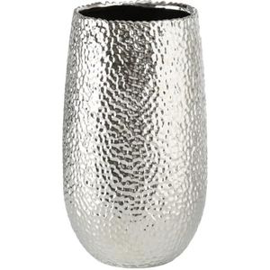 Boltze Lajos (kleur zilver, hoogte 31 cm, bloempot, metallic look, elegante vaas, decoratief object, decoratie) 5339500, P323411