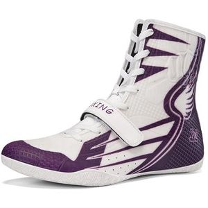 Hiuzylqx Worstelschoenen voor heren, hoge professionele bokslaarzen, antislip, robuust en ademend, powerliften, bodybuildinglaarzen, gewichtheffen,F,38 EU