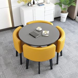 XIANGLV Eettafelset voor 4 vergaderzalen tafel ronde tafel en stoelen eetkamer tafel set voor 4 kleine ronde eettafel ronde keukentafel cirkel keukentafel (A32,90x90x75cm)