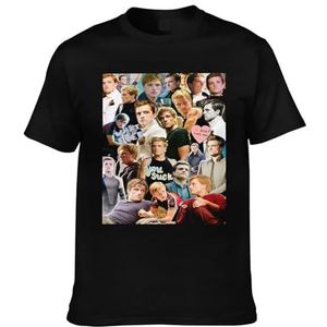 Viplili Josh Actor Hutcherson T-shirt sterren grafisch T-shirt print ronde hals tops korte mouw T-shirt voor mannen vrouwen 8 maten, Zwart, XS