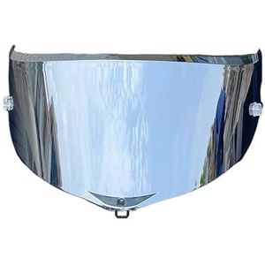 Motorhelm vizier lens, Helmvizier, PI-STA-schildvervanging for AGV PI-STA GPR Corsa-R PI-STA GPRR-gezichtsscherm Race3-vizier Uv-bescherming (anticondensfolie)(Silver-day Use Only)