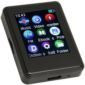 5.0 MP3-speler, 1,77 Inch Volledig Touchscreen HiFi-geluid Mini-muziekspeler Voice Recorder-functie Ingebouwde Luidspreker voor Entertainment