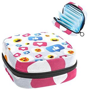 Kleurrijke expressie,Periode Pouch Draagbaar,Tampon Opbergtas,Tampon Houder voor Portemonnee Vrouwelijke Product Organizer, Meerkleurig, 4.7x6.6x6.6 in/12x17x17 cm