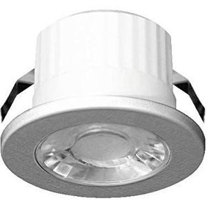 Braytron LED mini inbouwspot 3W spot IP54 waterdicht 240 lumen 3000K warm wit inbouwlamp spotlight rond zilver