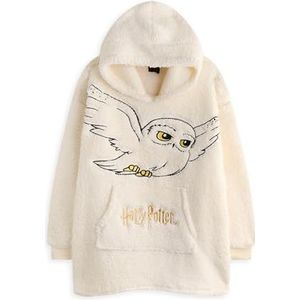 Harry Potter Vuddie Oversized hoodie voor kinderen, marineblauw of wit fleece, eenheidsmaat, Hedwig, Eén maat
