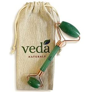 Veda Naturals Jade-Roller – beruhigende Gesichtsmassage für die Haut – Jade Gesichtsroller – Gesichtsmassage - Lymphdrainage-Effekt - für einen rosigen Glow