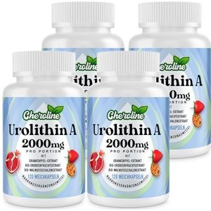 Urolithine A supplement 2000 mg - 120 zachte capsules voor een voorraad van 60 dagen - Verrijkt met granaatappel-, aardbei- en walnootextracten - voor mitochondriën (120 stück (4er Pack))