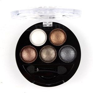 Mallofusa 5 Kleuren Oogschaduw Poeder Metallic Shimmer Oogschaduw Palet (Natuur)