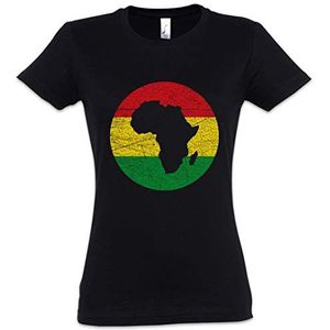 Urban Backwoods Rasta Africa Circle Dames T-Shirt Zwart Maat 2XL