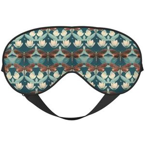 Libelle en Lotus Print Veelzijdig Oogmasker Volledige Dekking Slaap Aid Lichtgewicht Ademend Reizen Camping