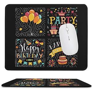 Happy Birthday to You muismat antislip muismat rubberen basis muismat voor kantoor laptop thuis 9,8 x 11,8 inch
