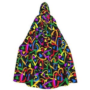 Gay Pride Regenboog Print Hooded Mantel Lange Voor Halloween Cosplay Kostuums 59 inch, Carnaval Fancy Dress Cosplay