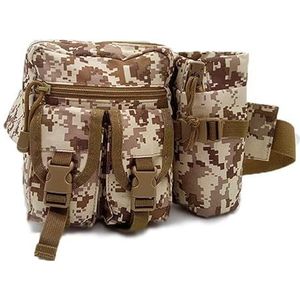 Tactische Camouflage Heuptas Fanny Pack Pouch Outdoor Sport Wandelen Versipack Running Heuptas, Woestijn Digitaal, Medium