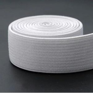 Streep elastische banden 25MM elastisch lint voor hoofddeksels, kleding, tassen, broeken, rubberen banden, doe-het-zelf-naaiaccessoires, 2 meter-wit-25 mm-2 meter