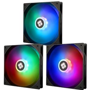 TR-Thermalright TL-C14C-S X3 140 mm CPU PWM-ventilator, 1500 tpm stille koeling, zwarte CPU-ventilator 3-pack, groot luchtvolume 75,8 CFM, ARGB LED, kan worden gekoppeld met chassis/CPU-koeler