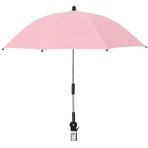 RENXR stoelparasol met klem, universele verstelbare strandstoelparasol, zonnescherm met uv-bescherming, parasol voor wandelwagens, rolstoelen, terrasstoelen, roze