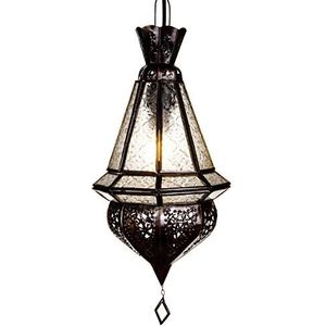 Moulay Oriëntaalse lamp, hanglamp, wit, 45 cm, E14 lampfitting, Marokkaans design, hanglamp uit Marokko, oriëntaalse lampen voor woonkamer, keuken of hangend boven de eettafel