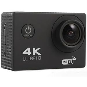 Actiecamera, Ultra HD 4K Action Camera Onderwaterhelm Waterdicht 2.0-inch Scherm WiFi Sportvideocamera,voor fietsen, motorfietsen(Black)