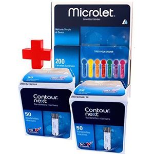 Contour Next bloedsuiker-teststrips 100 stuks + Microlet wijzer 200 stuks