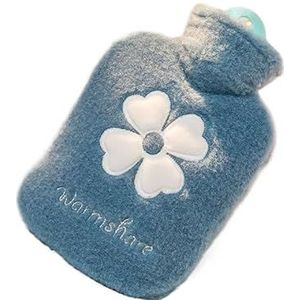 Warmwaterkruik 500/1000 ml waterfles warme buik handen warm water zak handwarmer bloem warmwaterkruik zak water warmer warm water zak (blauw-1000 ml)