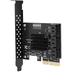 PCIe SATA-kaart 6-poorts, PCI-E Naar 6-poorts SATA3.0 Harde Schijf-uitbreidingskaart 6G PCI-E3.0 GEN3 4X Interface-hubadapter SATA 3.0 PCIe-kaart voor ASMedia ASM1166 Master