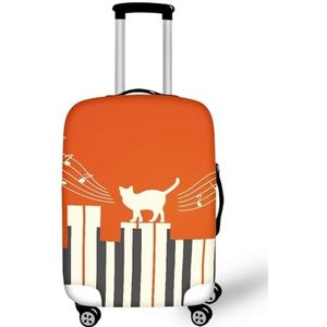 Pzuqiu Bagagehoes Koffer Cover Protector Past 18-32 Inch Koffer Reisaccessoires, Oranje Piano Kat, XL (29-32 inch suitcase)