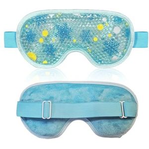 Koeloogmasker met gelkraal herbruikbaar koud kompres ijspak slapende oogkoelpad (blauwe sneeuw)