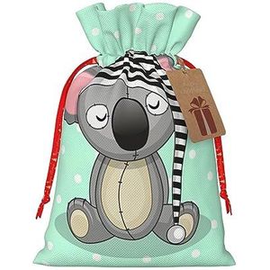 Slapen Koala Cap Print Trekkoord Gift Bag Kerstfeest Nieuwjaarsdag Snoep Bruiloft Valentijn Gunsten